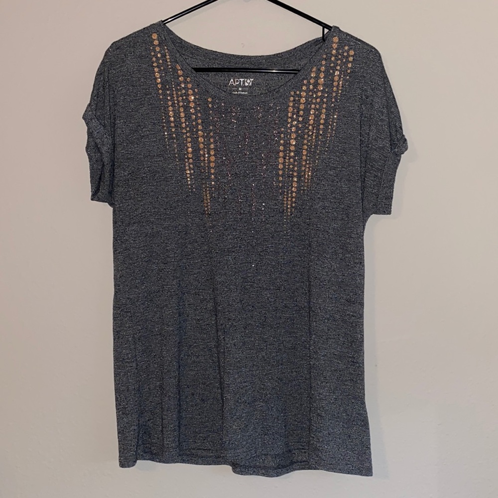 Apt.9 , Grey sequin top. medium